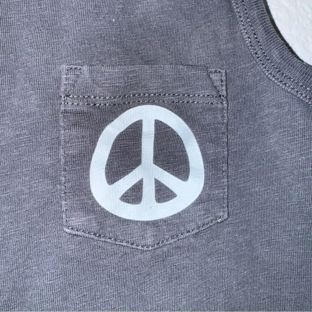 Kid's GAP Grey Peace Out Tank Top